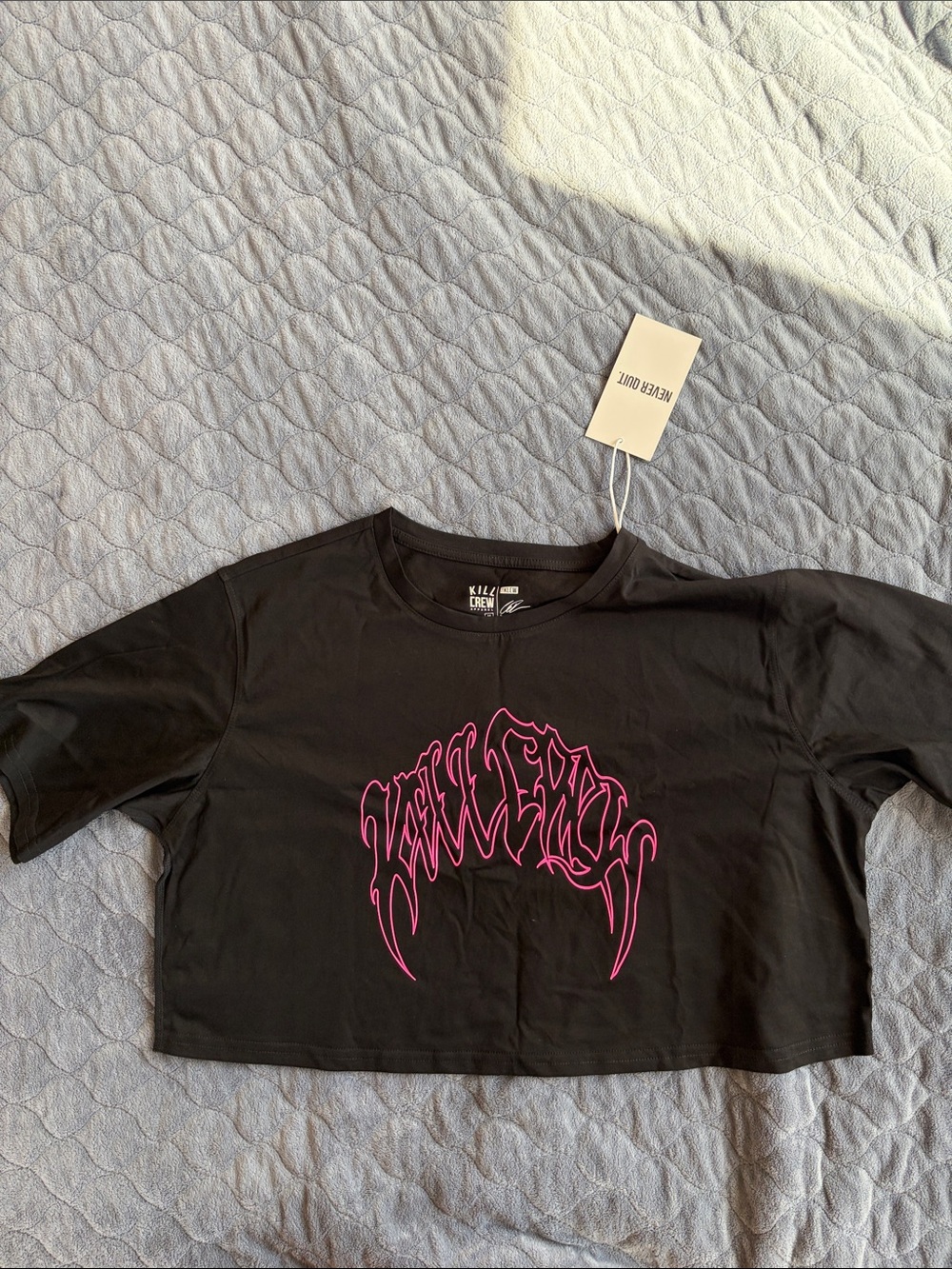 Women's Kill Crew Black Crop Tee with Pink Graphic